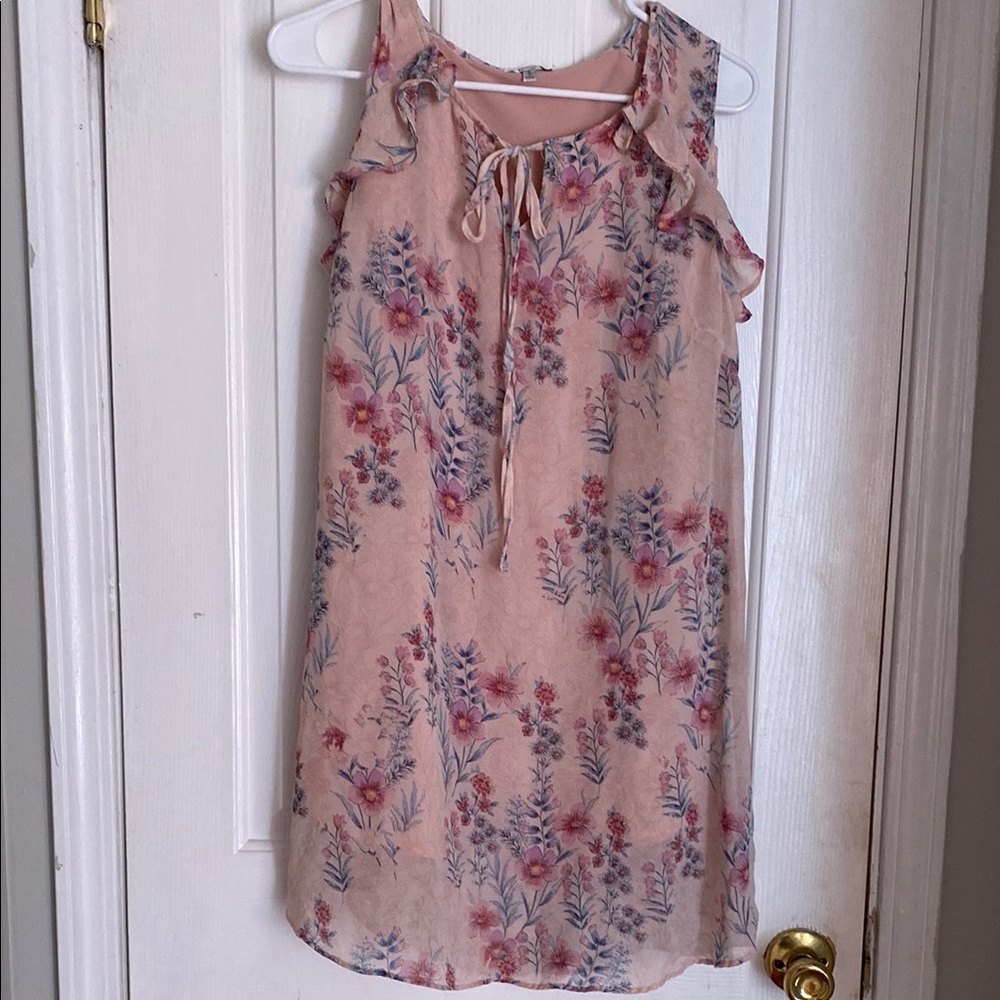 Floral Pink Sleeveless Dress